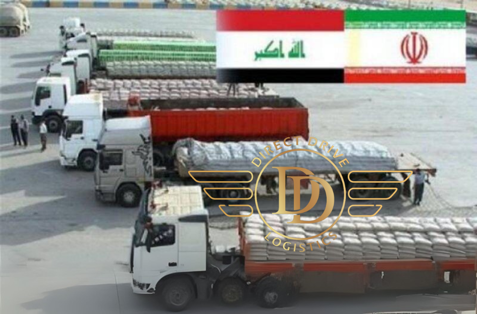 تصویر کامیون ها در حال حمل بار در گمرک  عراق: “حمل و نقل بار به عراق – Direct Drive Logistics”