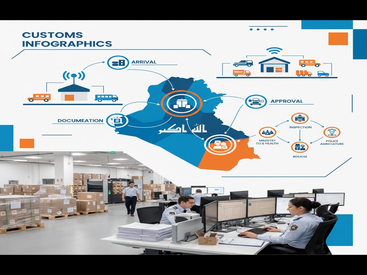 supply chain tracking iraq logistics operations in modern Iraq warehouse facility - supply chain tracking iraq