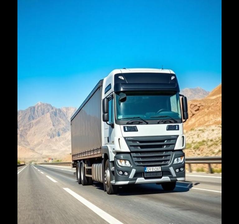 Cargo truck transporting delivery services erbil on Iraq highway for cross-border logistics - delivery services erbil