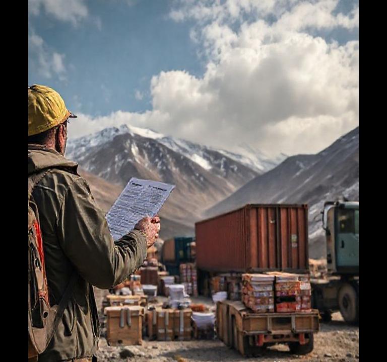 Cargo truck transporting customs clearance on Iraq highway for cross-border logistics - customs brokers iraq