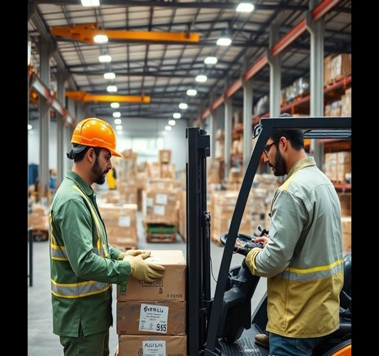 Workers managing Customs Clearance Iraq shipments at Iraq customs clearance facility - customs brokers iraq