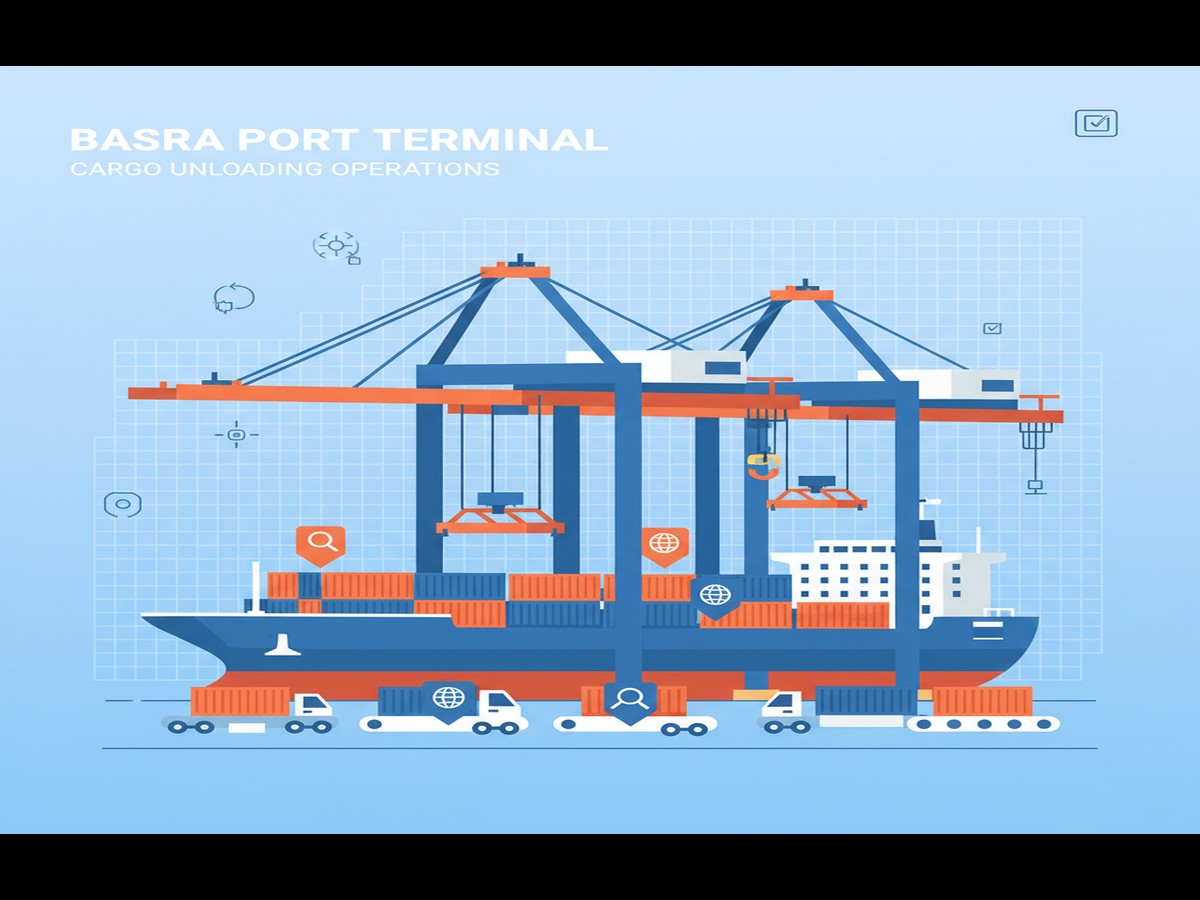Workers managing cargo clearance services iraq shipments at Iraq customs clearance facility - cargo clearance iraq