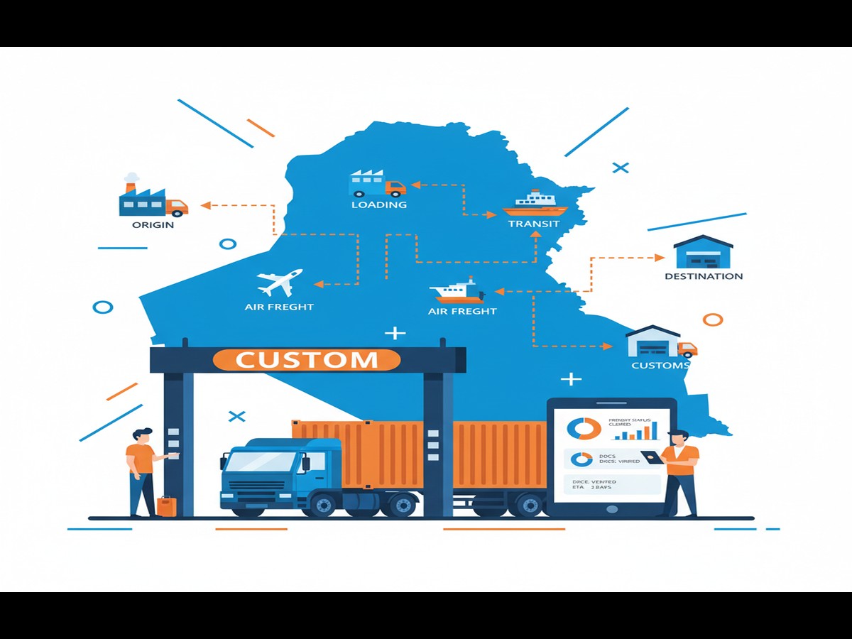 different shipment methods logistics operations in modern Iraq warehouse facility - shipping to iraq
