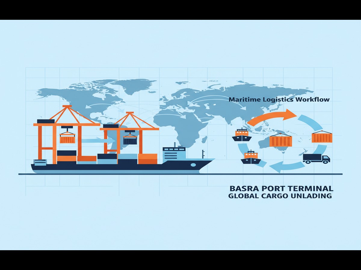 Cargo truck transporting services transporting goods to southern iraq on Iraq highway for cross-border logistics