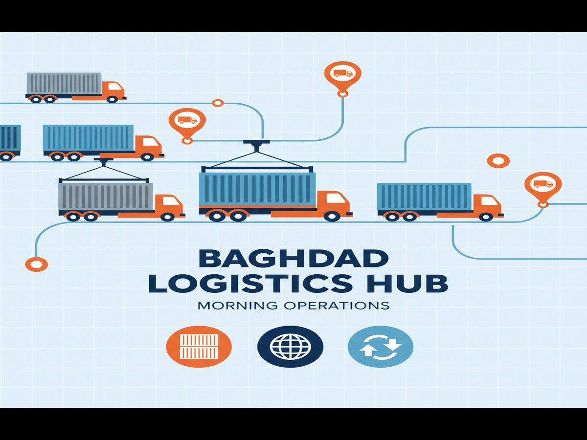 Workers managing road freight kurdistan challenges overland transport shipments at Iraq customs clearance facility