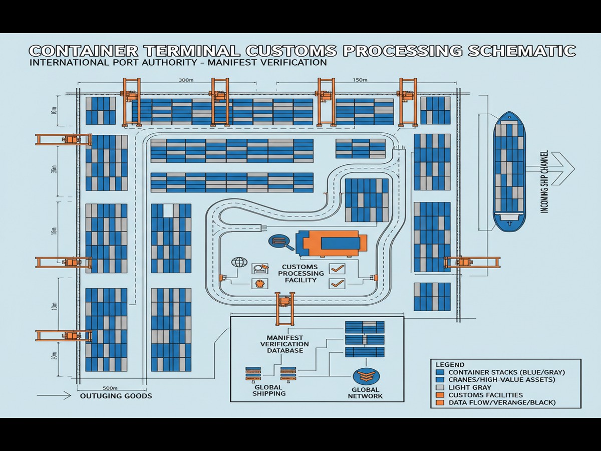 Workers managing services transportation of petroleum products shipments at Iraq customs clearance facility