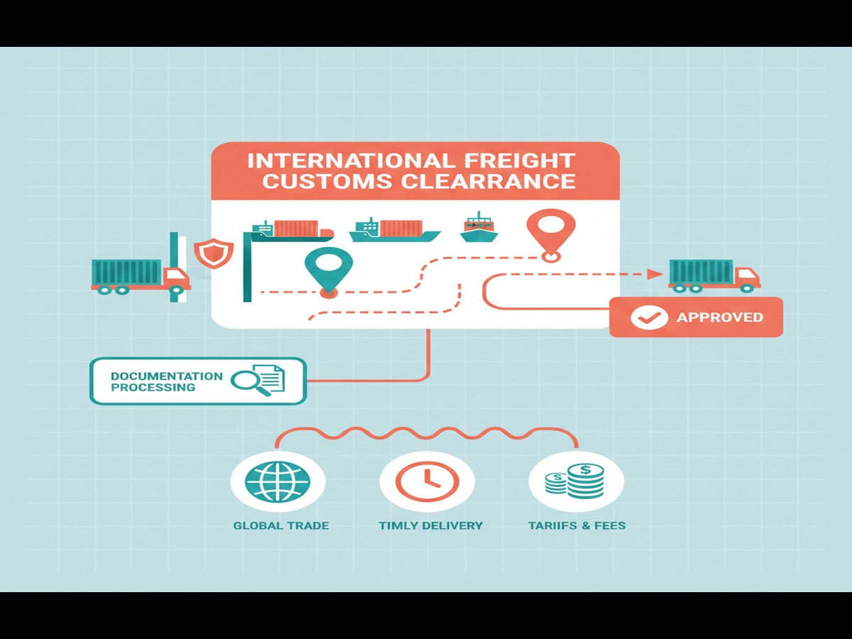 Workers managing comparing shipment methods shipments at Iraq customs clearance facility - cargo services iraq