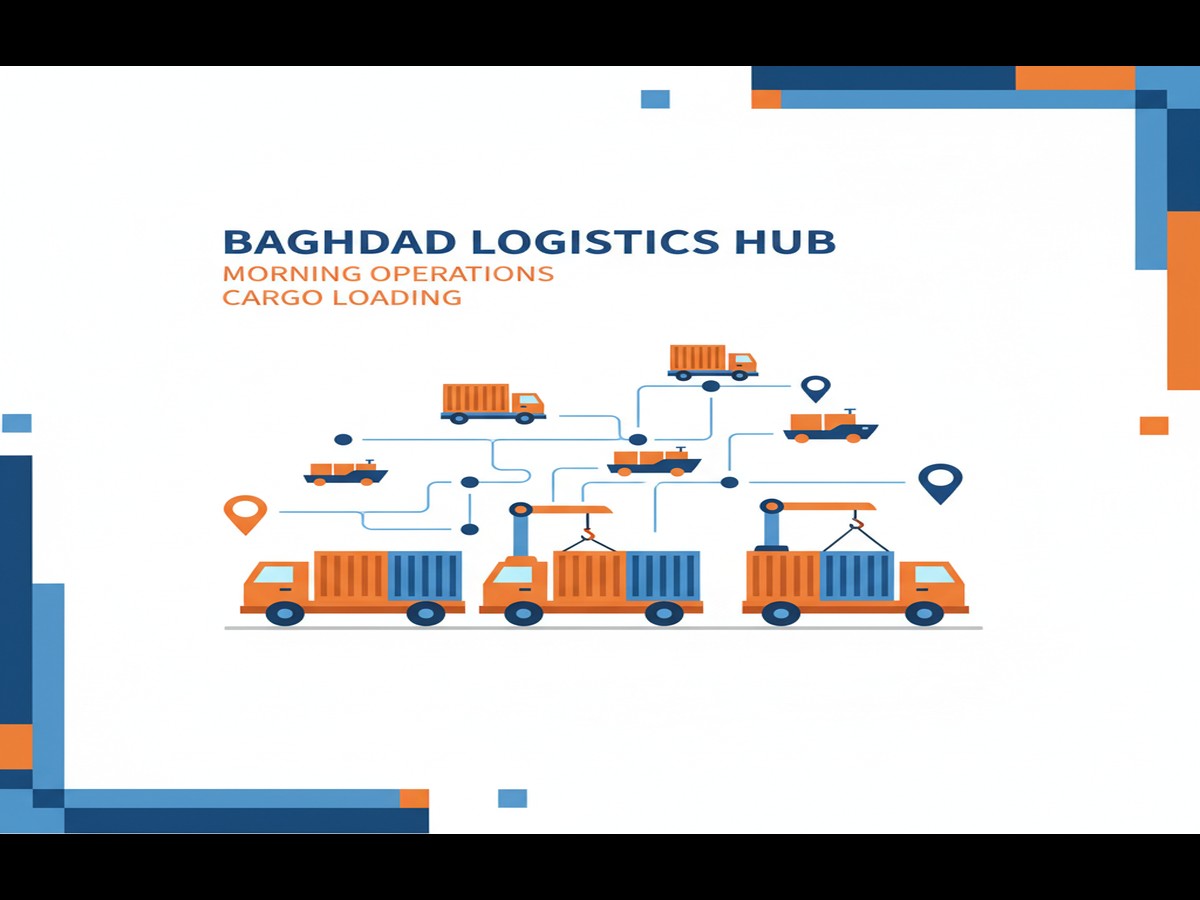 Workers managing FCL and LCL shipping shipments at Iraq customs clearance facility