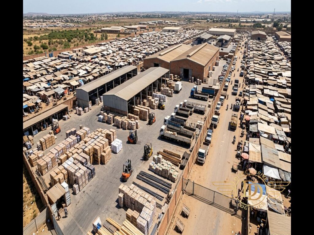 بازارهای عمده فروشی عراق برای واردات نمایش حرفه‌ای محصول در بغداد - A bustling aerial - مراکز توزیع کالا در عراق