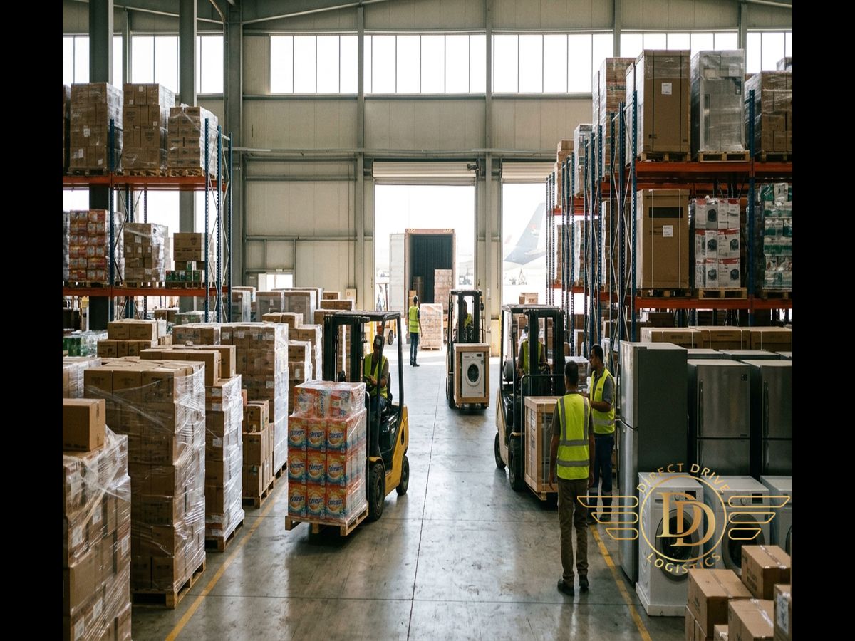 لیست کالاهای وارداتی از عراق نمایش حرفه‌ای محصول در بغداد - A busy warehouse - واردات لوازم خانگی از عراق